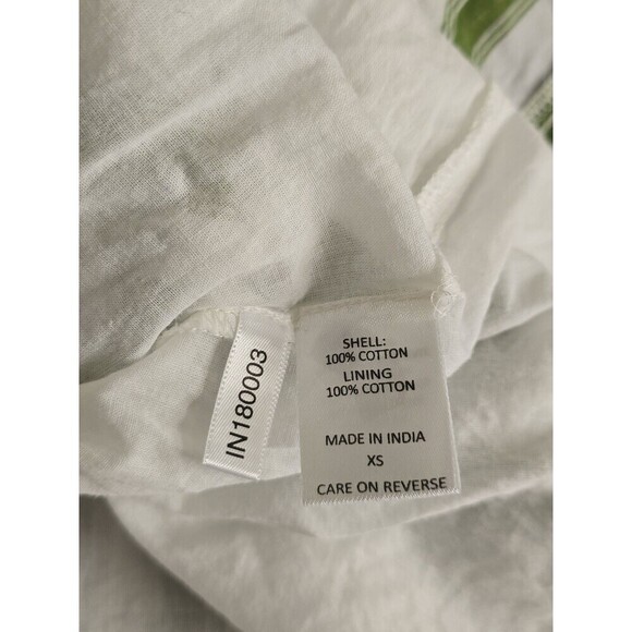 Happy X Nature Green White Striped Tiered Short Dress Womens Size XS - Picture 8 of 11